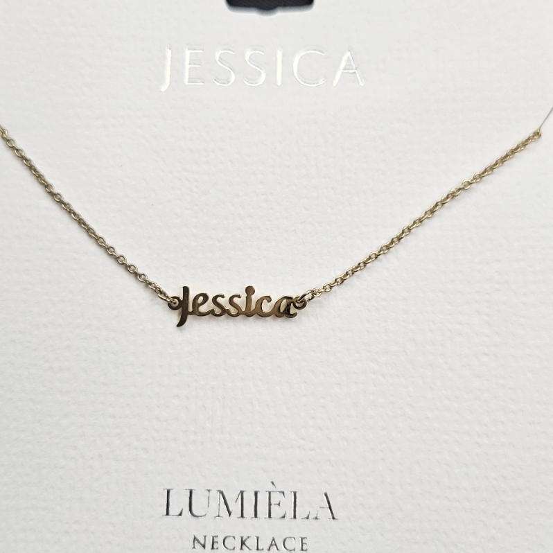 Jessica Script Name Chain Goldtone Necklace 20$